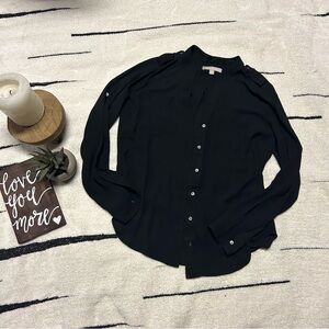 Banana Republic chiffon black button down size XS